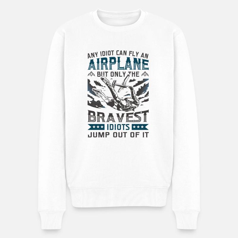 Sauter d’un avion Parachutisme - Pull Premium bio Homme - blanc