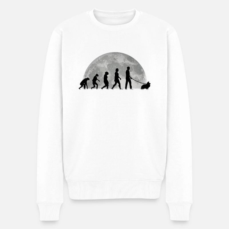 Sheltie Evolution Lune Shetland Berger - Pull Premium bio Homme - blanc