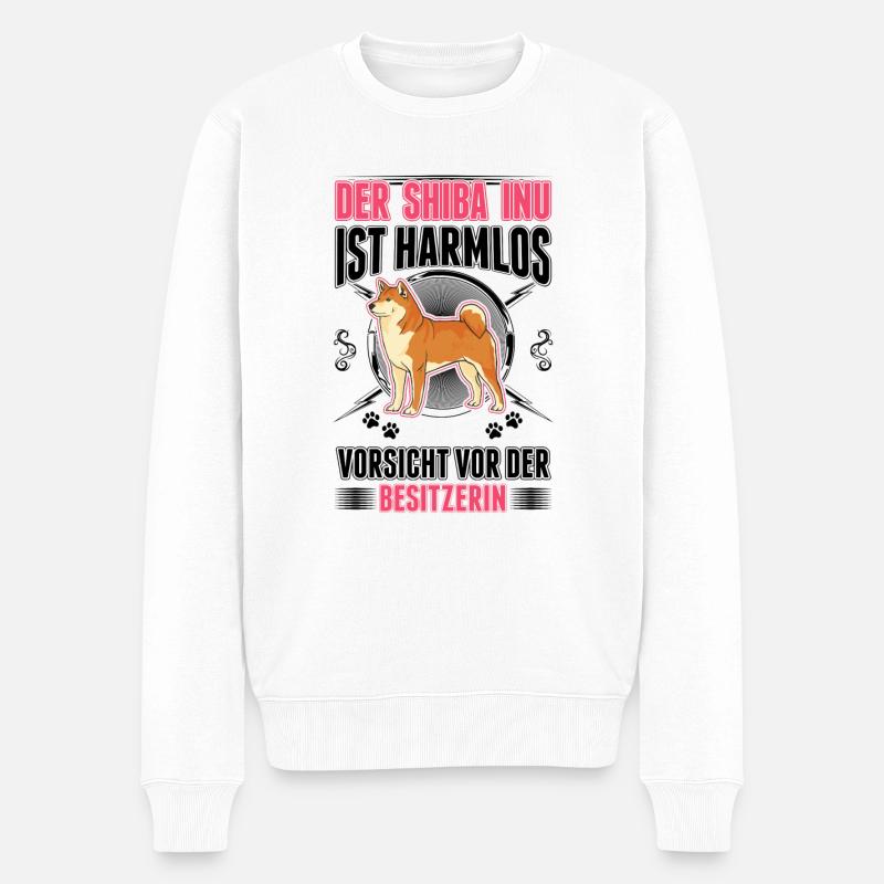 Shiba Inu Besitzerin - Männer Premium Bio Pullover - Weiß