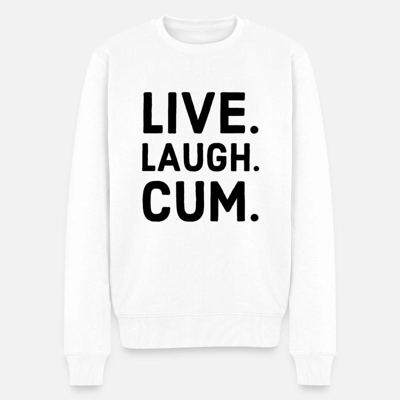 cum - Männer Premium Bio Pullover - Weiß