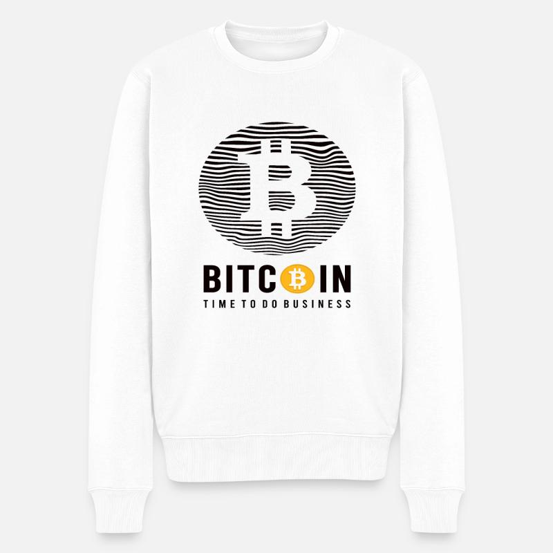 Bitcoin Time To Do Business - Männer Premium Bio Pullover - Weiß