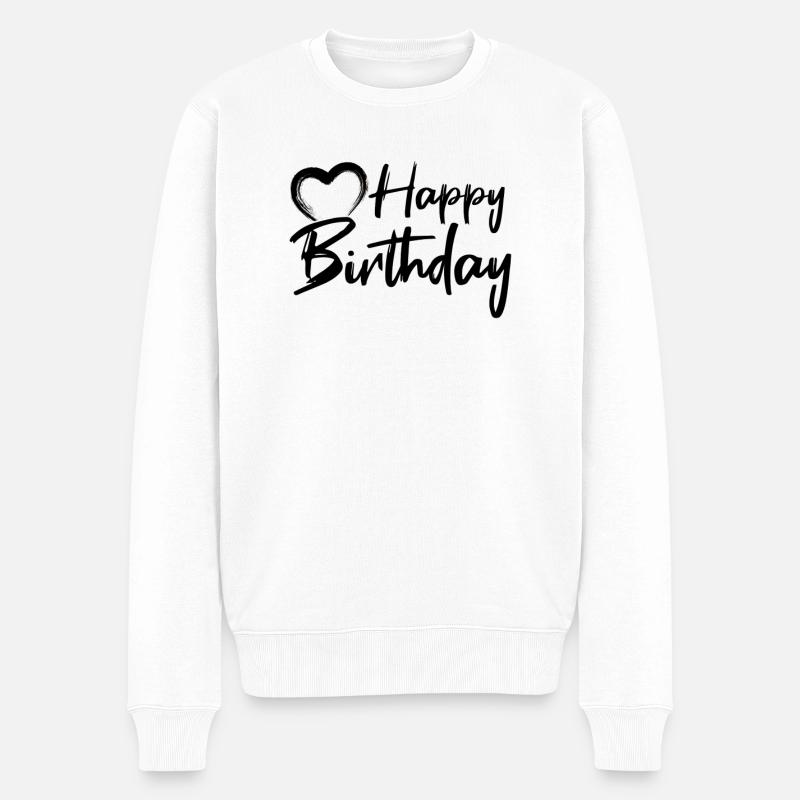Happy Birthday - Männer Premium Bio Pullover - Weiß