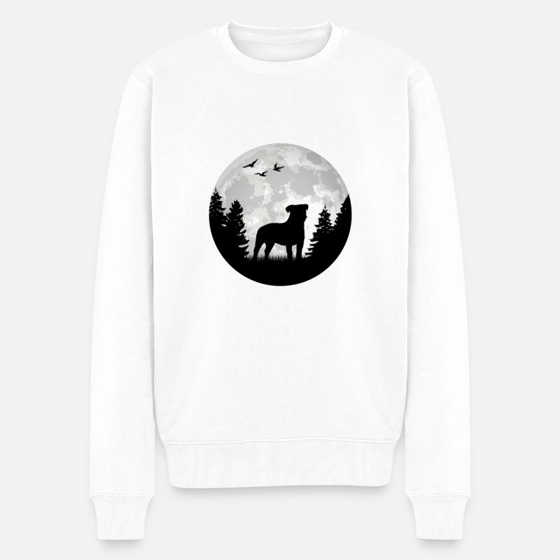 Jack Russell Terrier Mond - Männer Premium Bio Pullover - Weiß