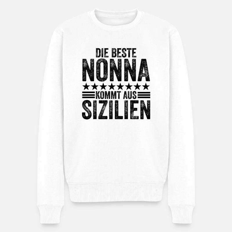 Die beste nonna kommt aus sizilien Palermo Italien - Männer Premium Bio Pullover - Weiß