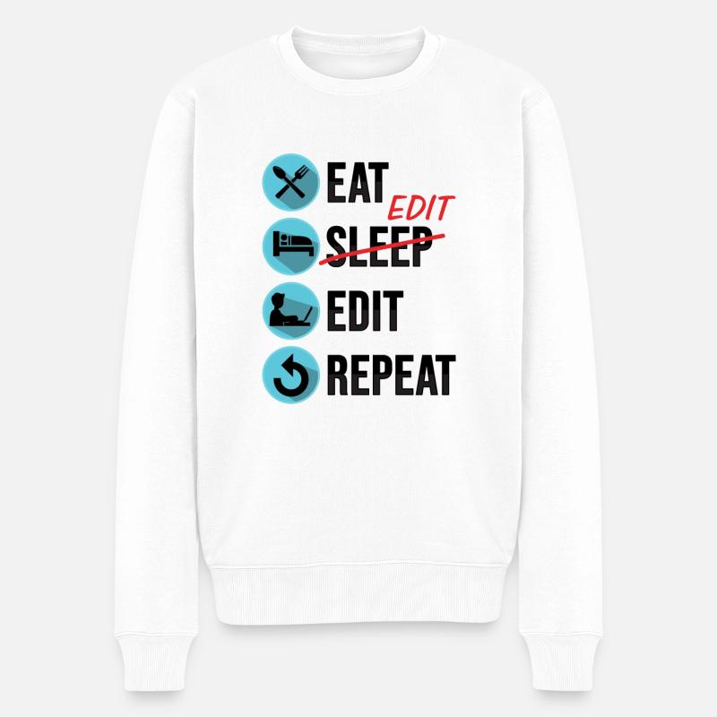 Filmemacher Postproduktion Videoeditor und Cutter - Männer Premium Bio Pullover - Weiß