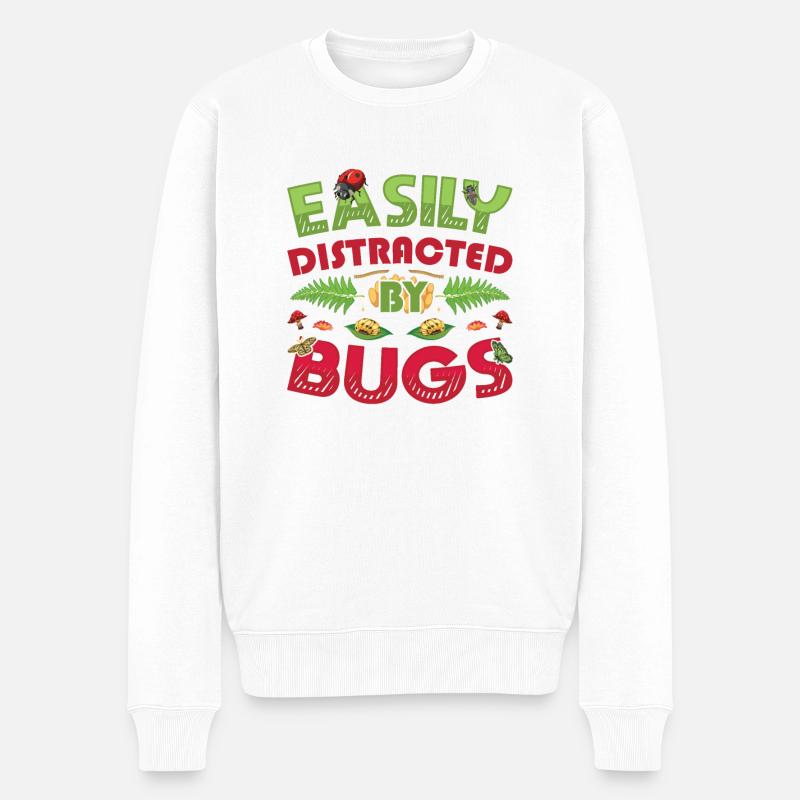 Easily distract from bugs - Men's Premium Organic Jumper - white