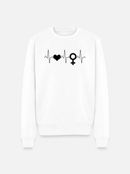 Woman's symbol heartbeat - Men's Premium Organic Jumper - white