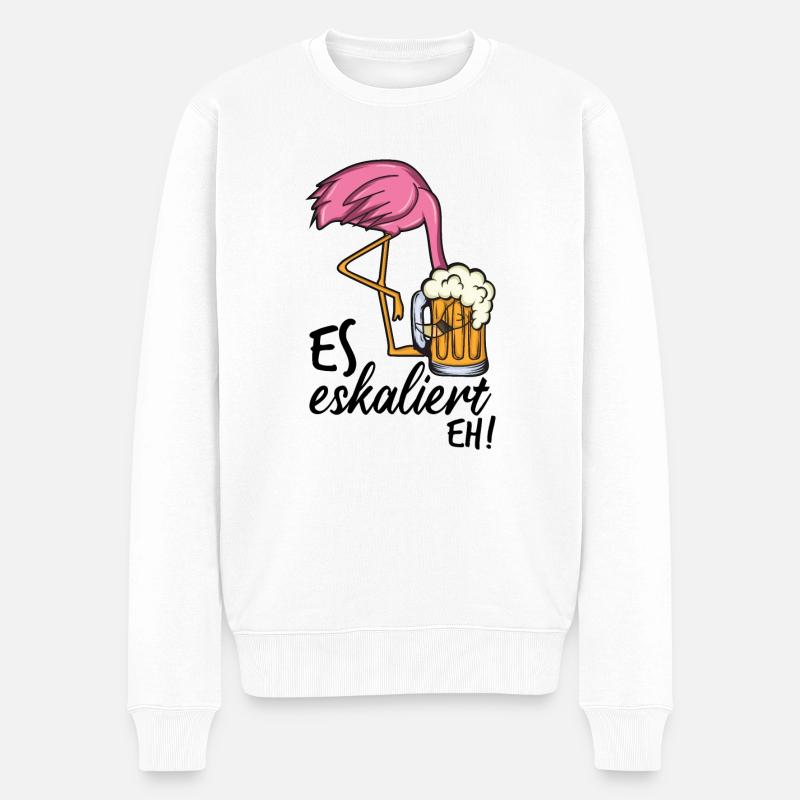 Flamingo - Männer Premium Bio Pullover - Weiß