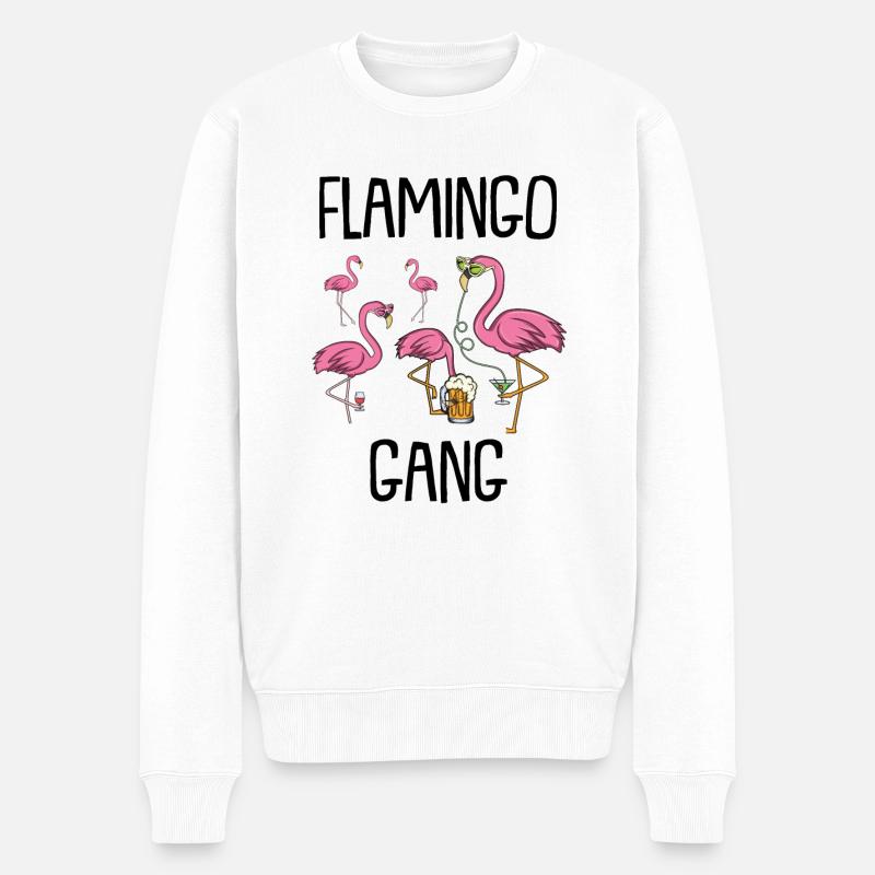 Flamingo - Männer Premium Bio Pullover - Weiß