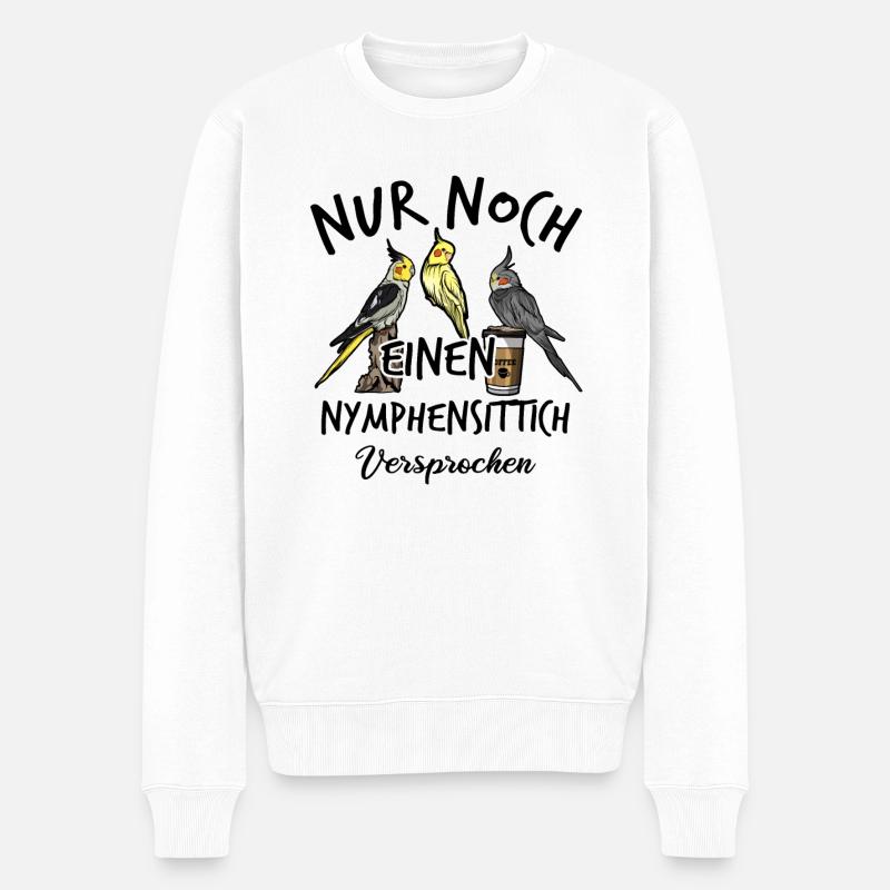 Nymphensittich - Männer Premium Bio Pullover - Weiß