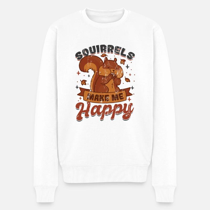 Eichhörnchen Make Me Happy Damen Eichhörnchen - Männer Premium Bio Pullover - Weiß