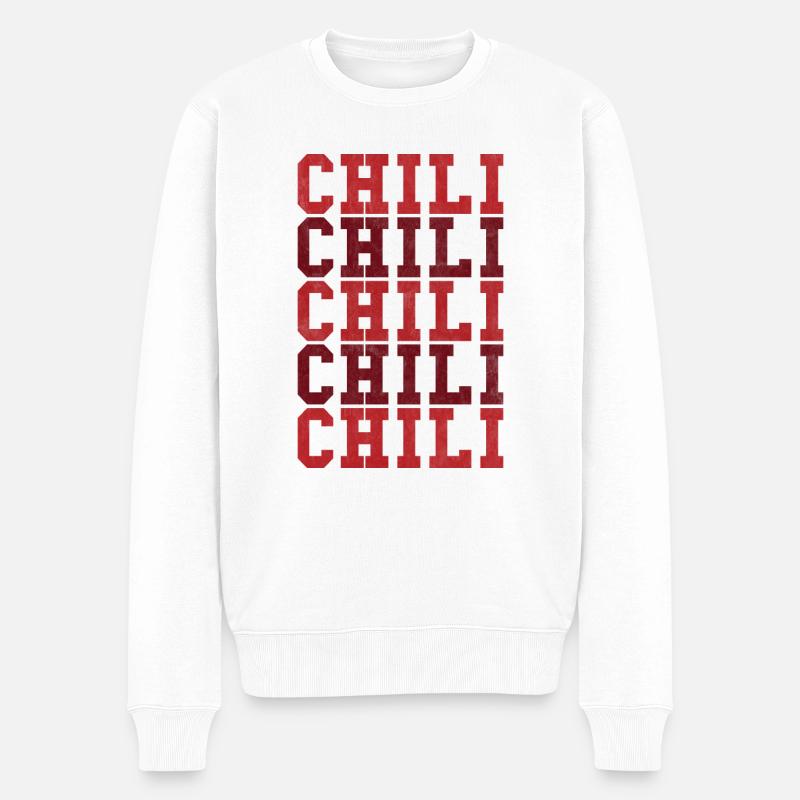 Fünf chili - Männer Premium Bio Pullover - Weiß