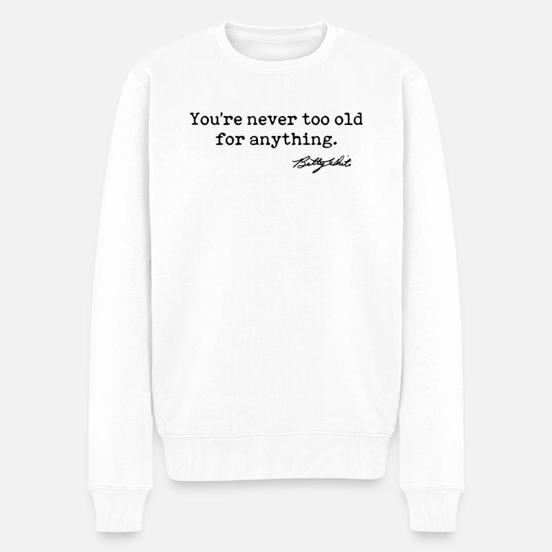 Betty White - Männer Premium Bio Pullover - Weiß