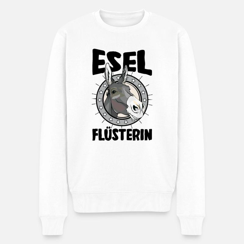 Bauer Esel - Männer Premium Bio Pullover - Weiß