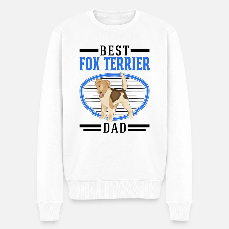 Best Foxterrier Dad - Männer Premium Bio Pullover - Weiß