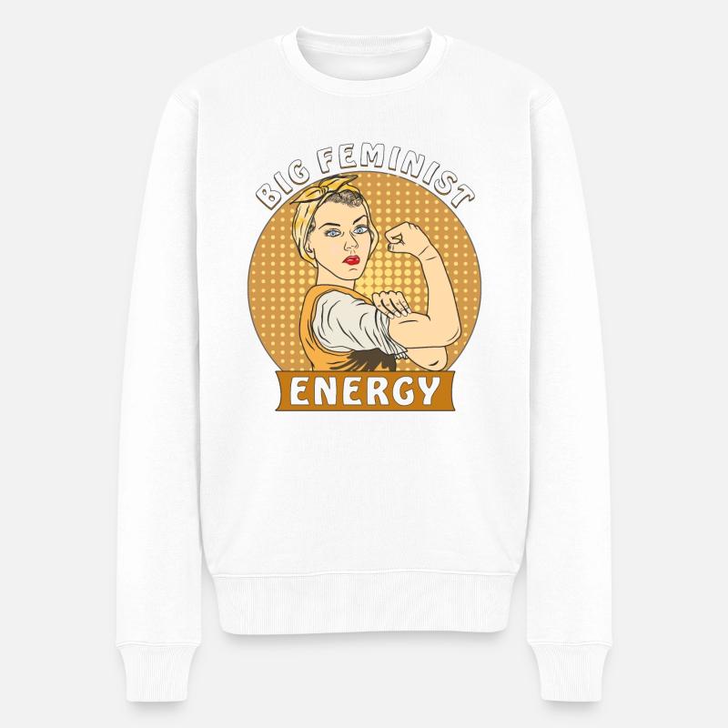 FEMINIST IN ENERGY - Männer Premium Bio Pullover - Weiß