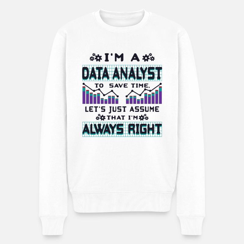 Datenanalyst - Männer Premium Bio Pullover - Weiß