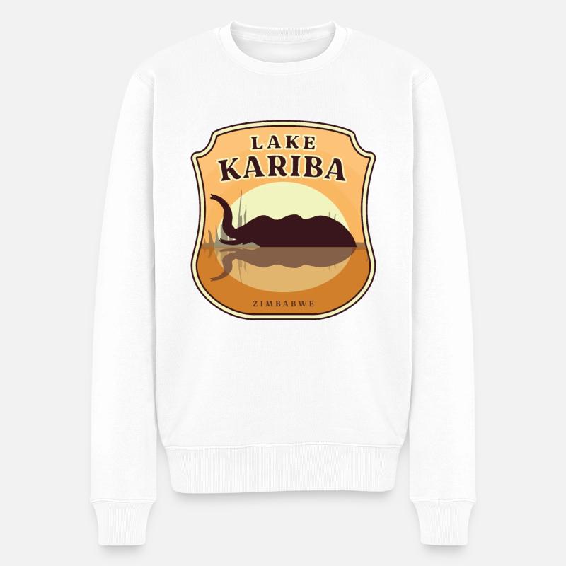 Karibasee - Simbabwe - Männer Premium Bio Pullover - Weiß