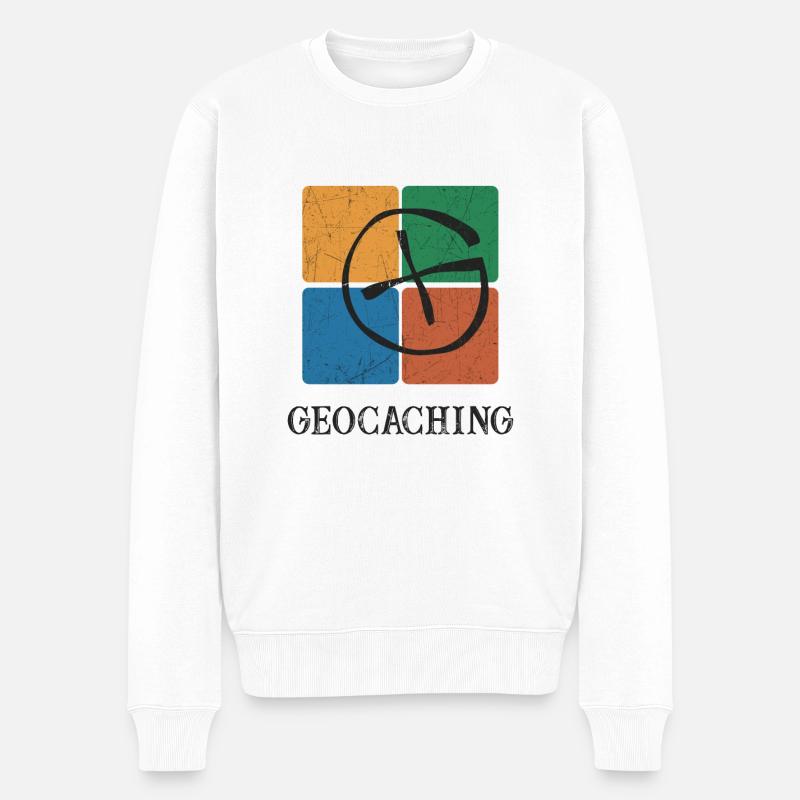 Géocaching Geocacher - Pull Premium bio Homme - blanc