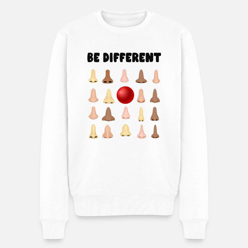 Sei Anders Jeck Rote Nase Karneval Clownsnase - Männer Premium Bio Pullover - Weiß