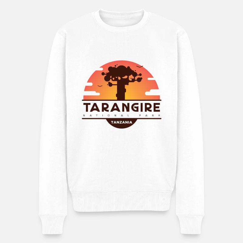 Tarangire-Nationalpark - Tansania - Männer Premium Bio Pullover - Weiß