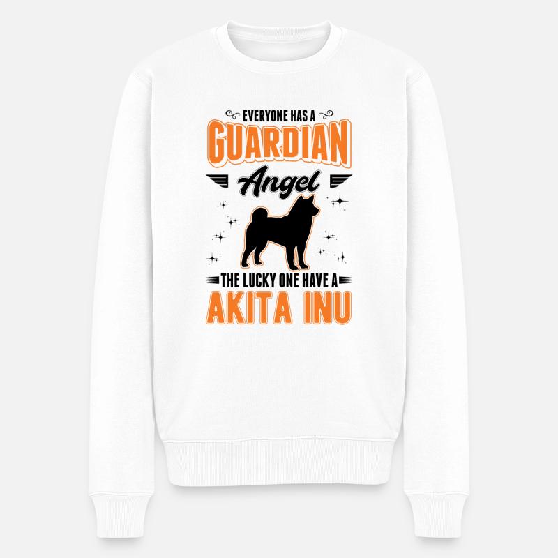 Akita Inu Ange Gardien - Pull Premium bio Homme - blanc