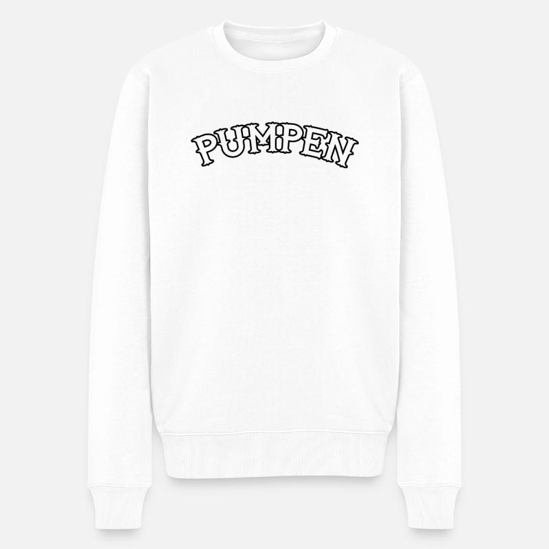 Pumpen Fitness - Männer Premium Bio Pullover - Weiß