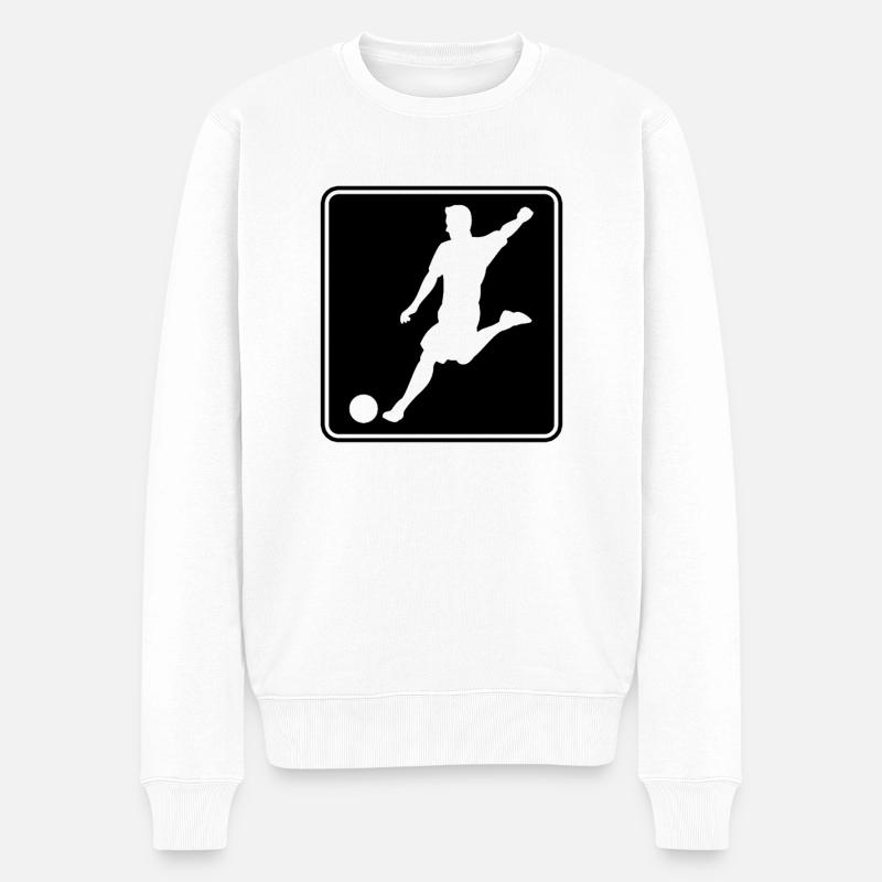 Fußball Fussball Logo - Männer Premium Bio Pullover - Weiß
