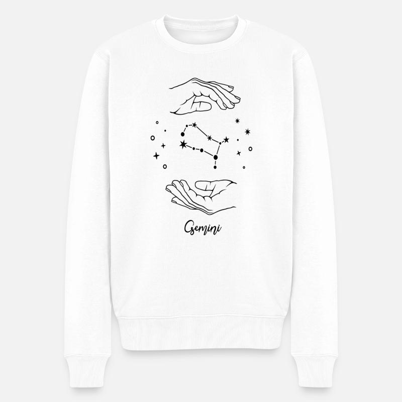 Sternenbild Sternzeichen Zwilling - Männer Premium Bio Pullover - Weiß