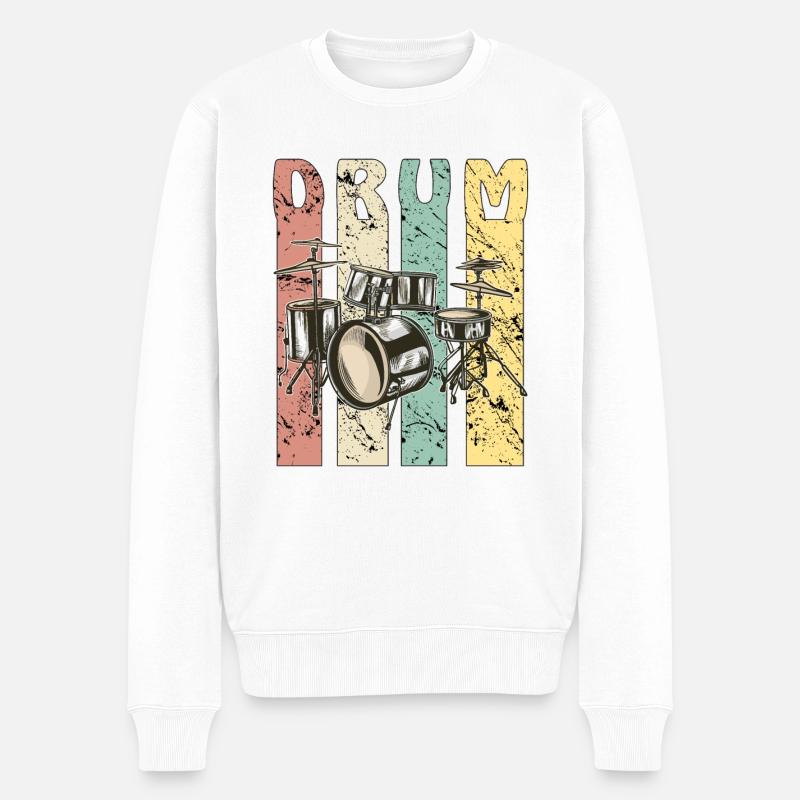 DRUM - Männer Premium Bio Pullover - Weiß