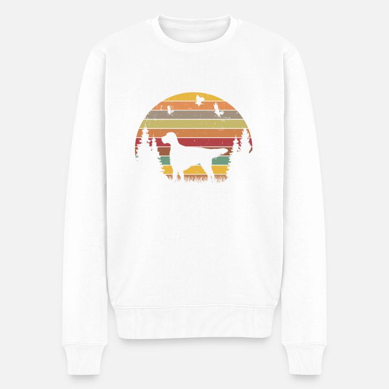 English Setter Retro - Männer Premium Bio Pullover - Weiß