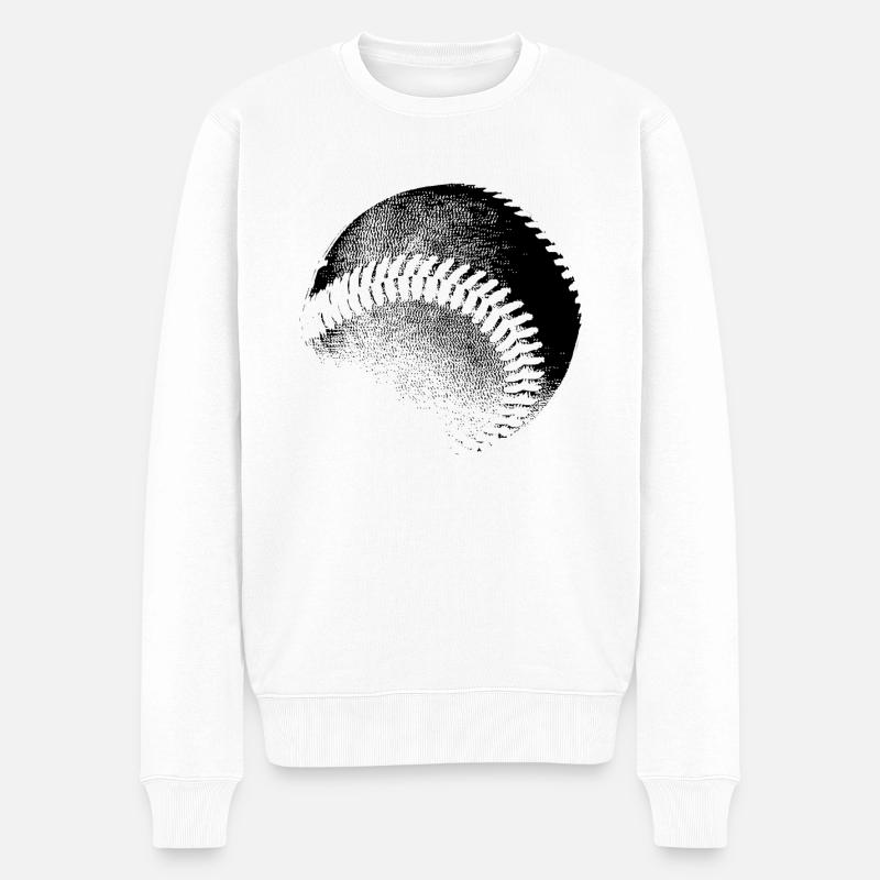 Baseball - Männer Premium Bio Pullover - Weiß