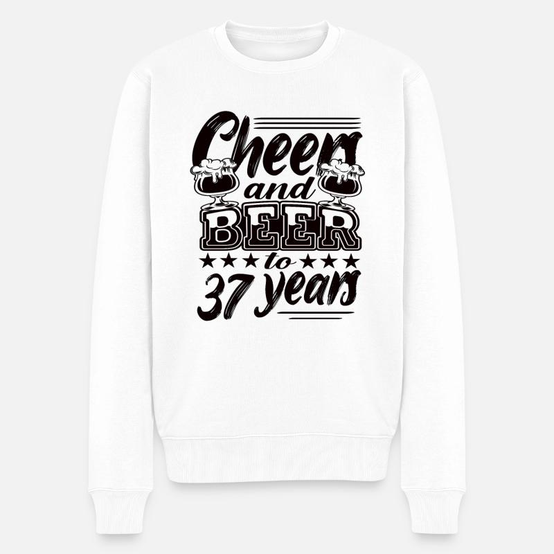 37 ans - Pull Premium bio Homme - blanc