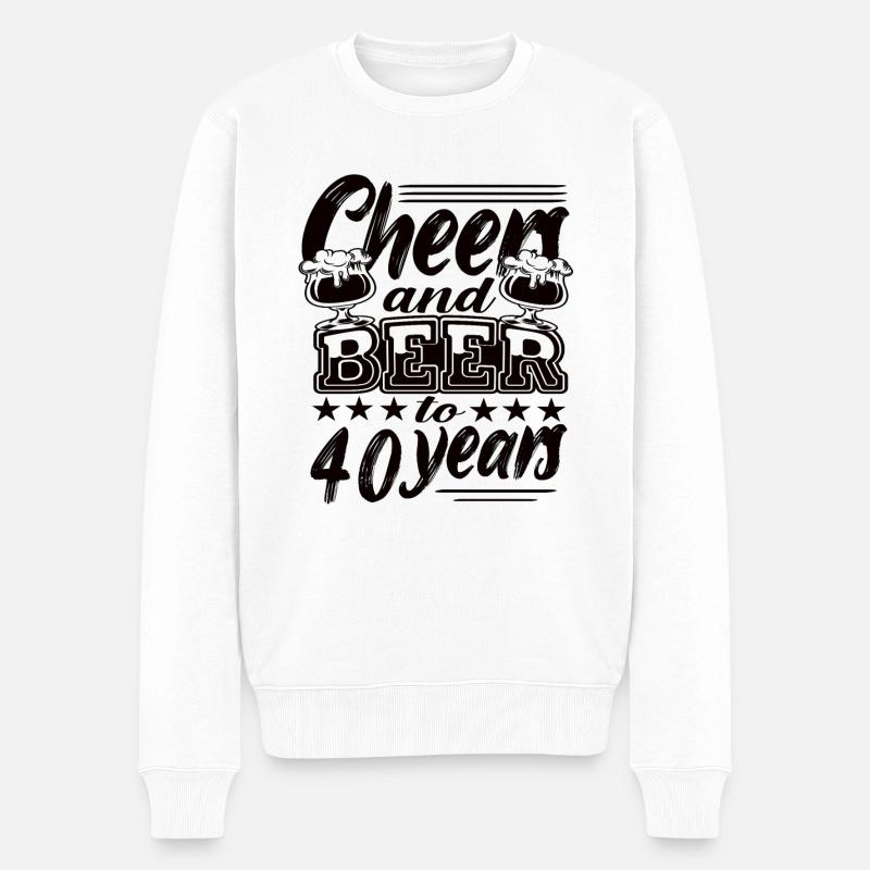 40e anniversaire - Pull Premium bio Homme - blanc