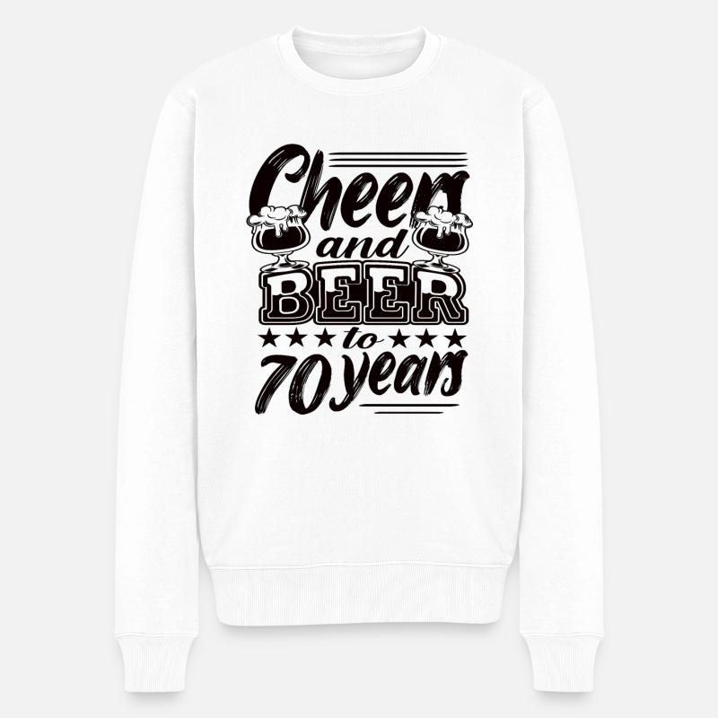 70e anniversaire - Pull Premium bio Homme - blanc