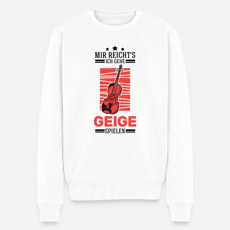 Mir reicht's Ich gehe Geige spielen Violine Geiger - Männer Premium Bio Pullover - Weiß