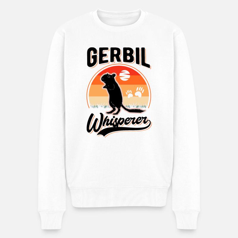Gerbille Whisperer Racing Rat Gerbille - Pull Premium bio Homme - blanc