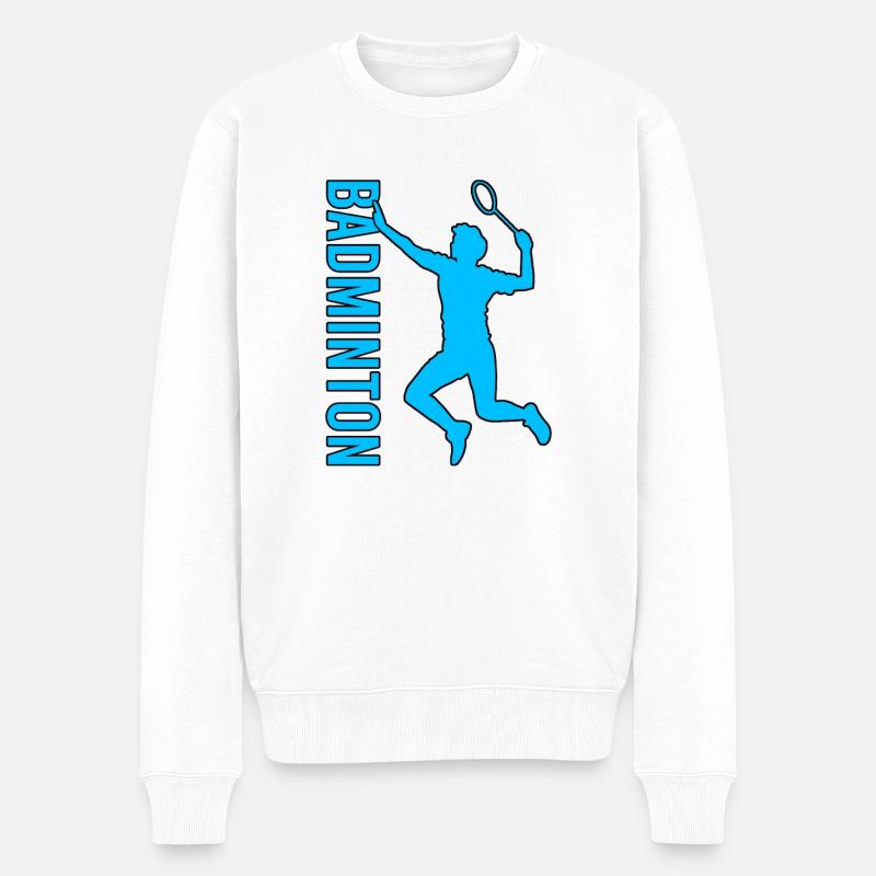 Badminton - Männer Premium Bio Pullover - Weiß