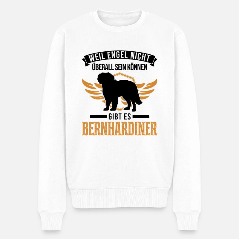 Bernhardiner Engel - Männer Premium Bio Pullover - Weiß