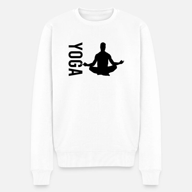 Yoga Meditation - Männer Premium Bio Pullover - Weiß