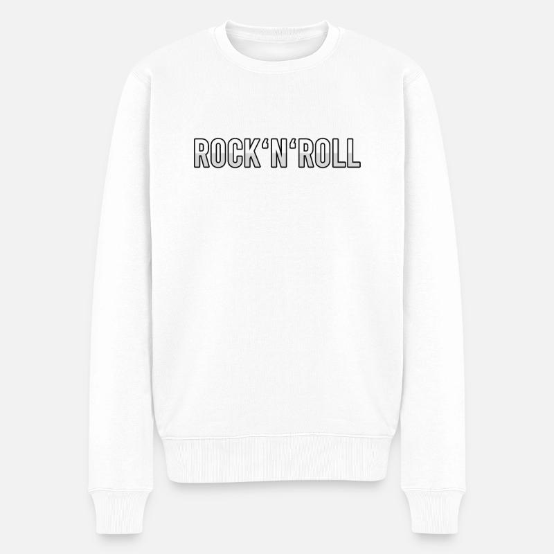 Rock n Roll - Männer Premium Bio Pullover - Weiß