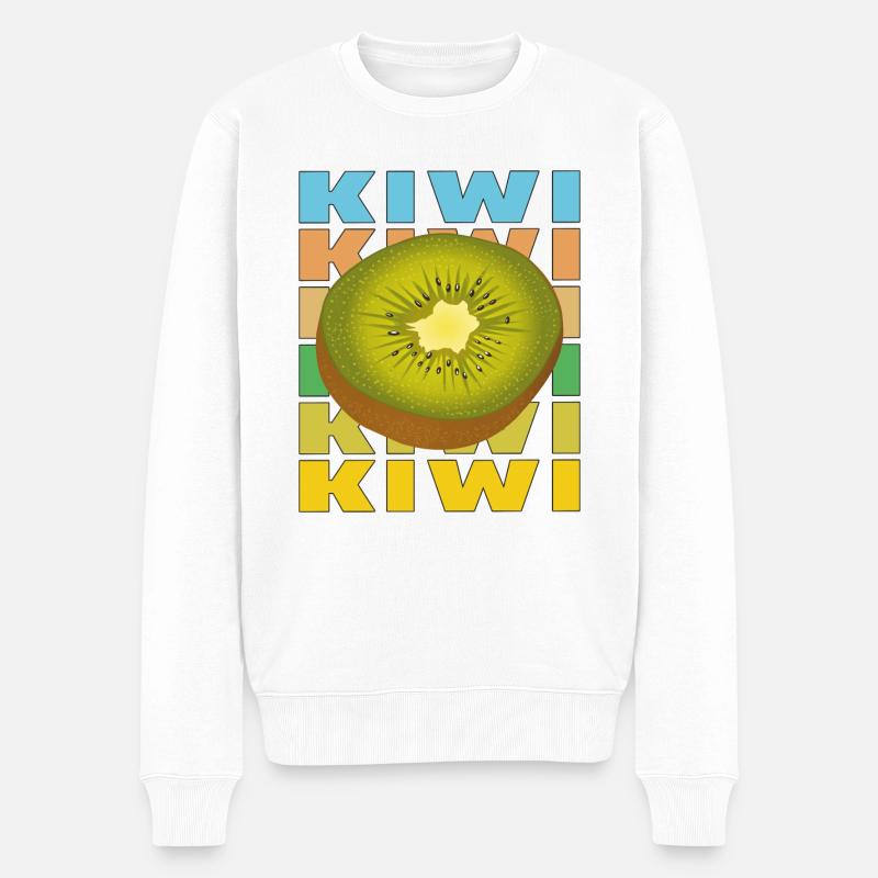 KIWI - Männer Premium Bio Pullover - Weiß