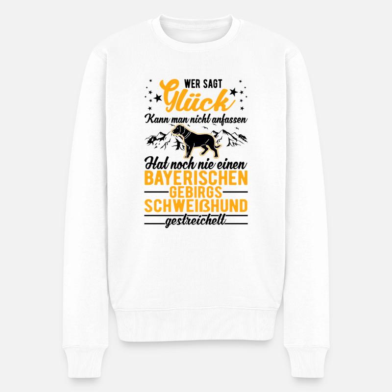 Bayerischer Gebirgsschweißhund Glück BGS - Männer Premium Bio Pullover - Weiß