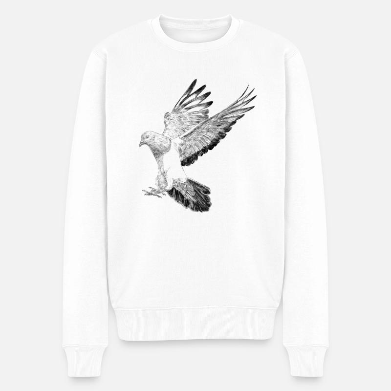 Pigeon volant - Pull Premium bio Homme - blanc