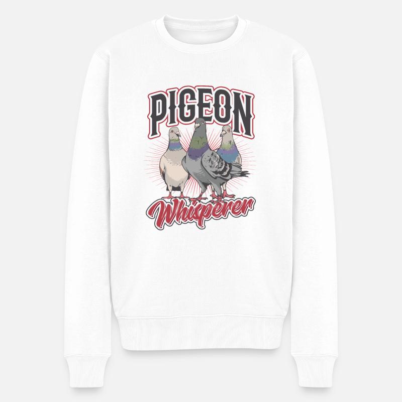 Pigeon Whisperer - Cool Pigeon - Pull Premium bio Homme - blanc
