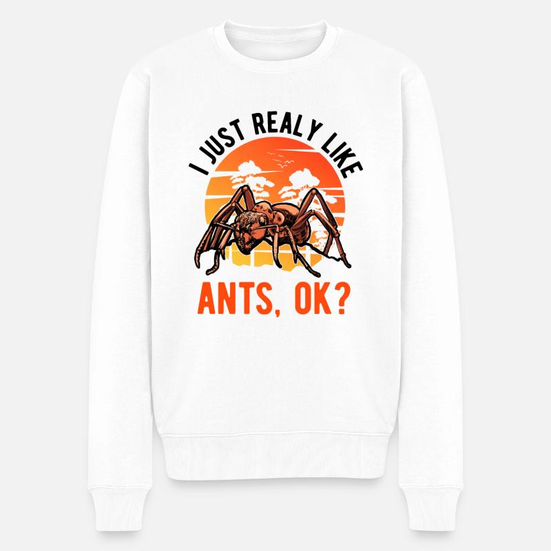 J’aime vraiment Ants Anthill Ant - Pull Premium bio Homme - blanc