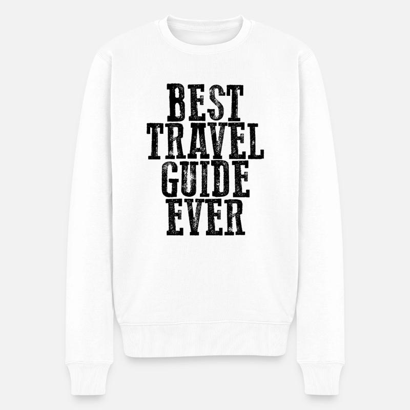 Best Travel Guide Ever - Männer Premium Bio Pullover - Weiß