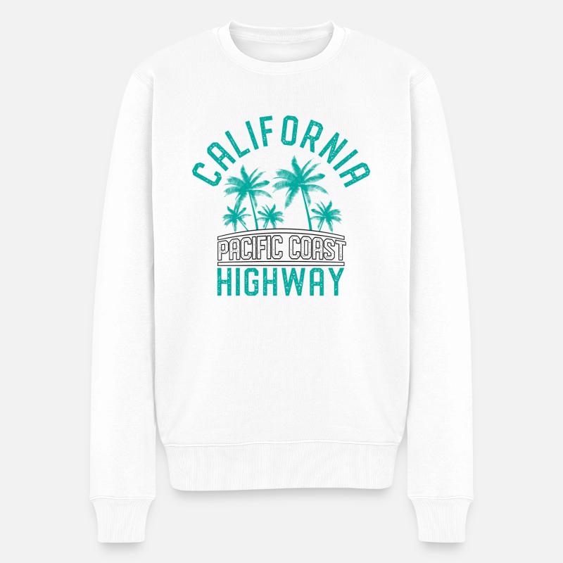 California - Männer Premium Bio Pullover - Weiß