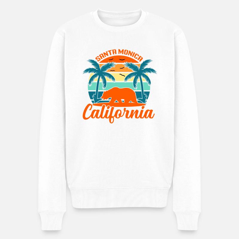 California - Männer Premium Bio Pullover - Weiß