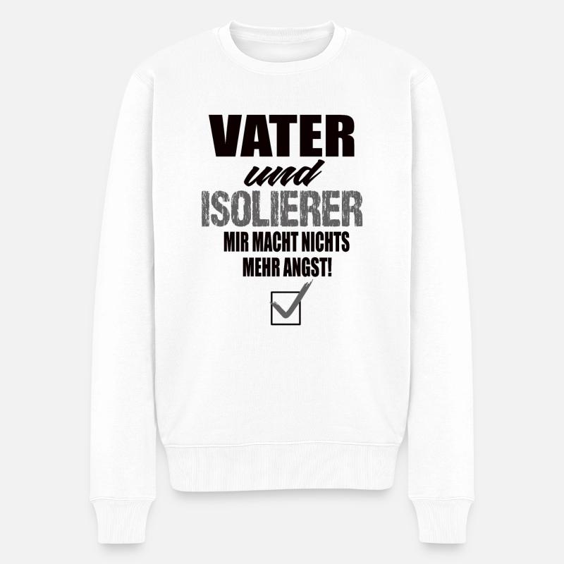 Vater und Isolierer - Männer Premium Bio Pullover - Weiß